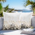 thumbnail image 5 of Waterproof Throw Pillow Covers Set of 2, 24x24 Inch Cream Flowers Decorative Pillowcases Outdoor Pillow Slip Cushion Covers Set for Couch Tent Country Pastoral Spring Floral Herbs, 5 of 7