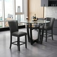 thumbnail image 2 of JESONVID Counter Height Bar Stools Set of 2, 38"H Solid Wood Counter Stools Barstools Chairs with Upholstered Back for Bar Kitchen Restaurant, Black, 2 of 8