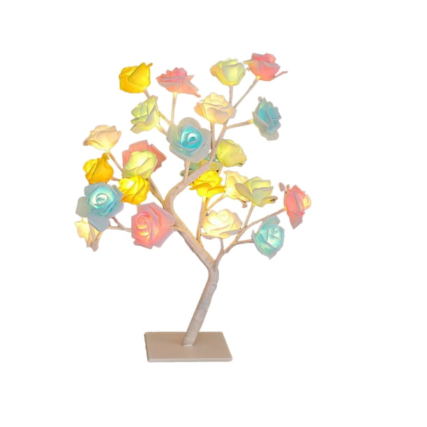 Lámpara LED con forma de rosa y USB,luz nocturna con flores artificiales regulables para decoración de dormitorio y escritorio,regalo romántico para cumpleaños,aniversarios y San Valentín.