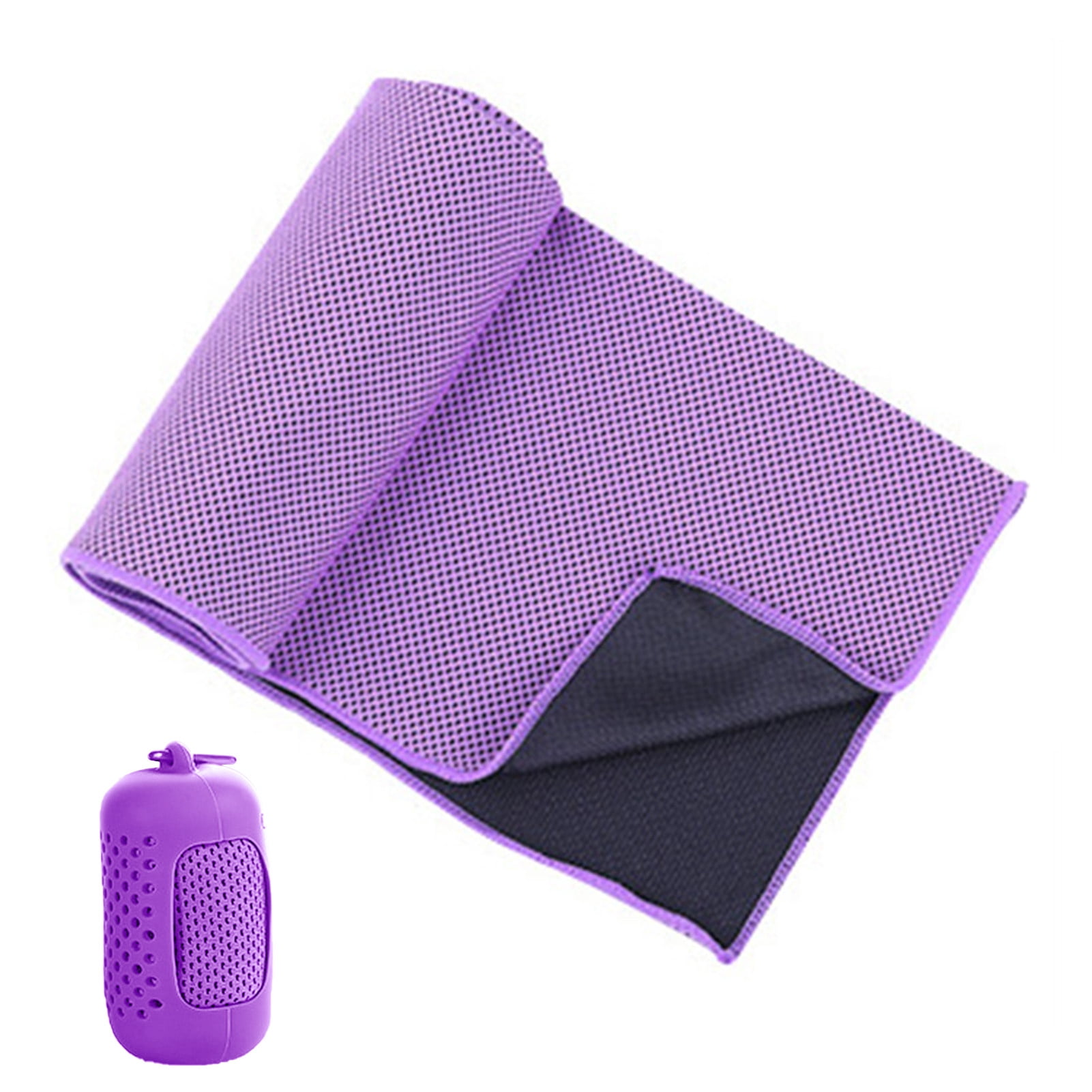3 Serviettes Rafraîchissantes Sport En Polyester - Séchage Rapide, Avec Manchon Silicone - Pour Fitness, Running, Plein Air - 5