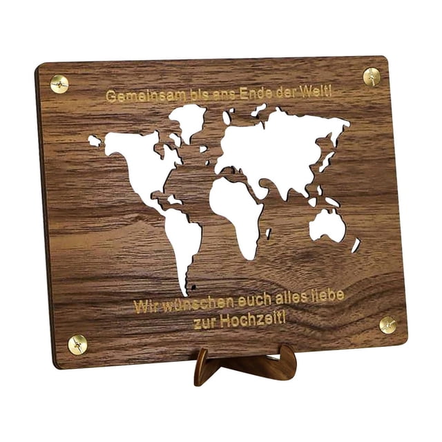 Oferta por tiempo limitado!Viaje de regalo de dinero, regalo de dinero hecho de madera con soporte, regalo de dinero de viaje, regalo de vacaciones del mapa del mundo, decoración del fondo de vacacio