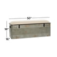 thumbnail image 4 of DecMode Metal Galvanized Storage Bench with Cream Burlap Top and Black Latches, Gray, 4 of 20
