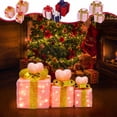 thumbnail image 7 of Yhmxh Christmas Lighted Gift Boxes Set of 3, Light Up Presents Christmas Decoration with Remote for Indoor Xmas Tree Outdoor Yard Holiday, Battery Operated Gift Boxes with Pre-lit Warm White Lights, 7 of 7
