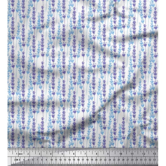 Soimoi Cotton Duck Fabric Lavender Shirting Print Fabric by Yard 42 Inch Wide