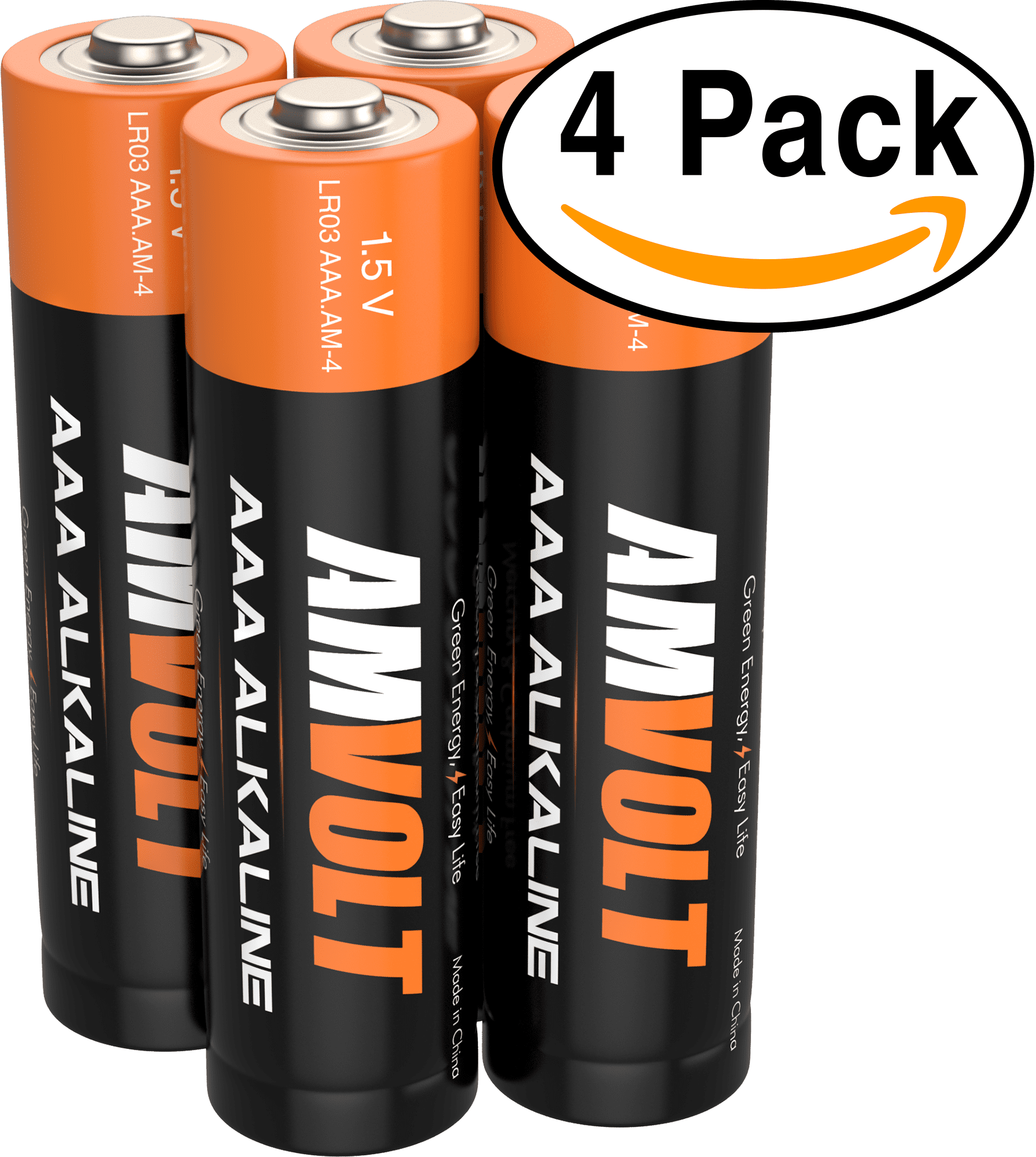 4 Packs Amvolt Aaa Batteries [Ultra Power] Premium Lr3 Alkaline Battery