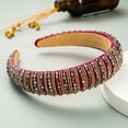 thumbnail image 3 of Rhinestone Padded Headbands Valentine's Day Cute Headbands for Women Crystal Beaded Glitter Headwear Wide Baroque Rhinestone Embellished Hairband Wedding Hair Accessory, 3 of 8