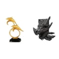 thumbnail image 1 of Figura de delfín,Colección de adornos de escritorio con figuras de delfines,Figura de mesa,Estantes de sujetalibros Estatua de sujetalibros,Sujetalibros decorativos para libros pesados, 1 of 8