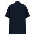 thumbnail image 4 of ibuvkizy Shirts for Men Summer Short Sleeve with Button Down Solid Color Casual Tops Navy,S, 4 of 6