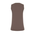 thumbnail image 3 of Jewelreauty Women Tank Tops Summer Casual Keyhole Collar Sleeveless Blouses Tee Solid Color Loose Shirts (L, Brown), 3 of 6