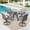 38" x 38" Table, variant on SUMMIT LIVING 5-Piece Outdoor Patio Dining Set with Swivel Chairs and 42" Steel Round Table with Umbrella Hole, Black & Grayish-brown