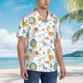 thumbnail image 3 of Yiaed Scandinavian Africa Print Hawaiian Shirt for Men Short Sleeve Button Down Shirts Beach Shirts for Men,3X-Large, 3 of 7