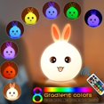 thumbnail image 2 of Veilleuse Lapin en Silicone pour Filles - 7 Couleurs Changeant LED, USB Rechargeable, Portable, 2 of 5