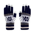 thumbnail image 2 of Luxalzxs Women Christmas Double Layer Snowflakes Pattern Thick Warm Gloves Knitting Wrist Gloves Mittens Christmas Gifts, 2 of 4