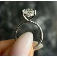 thumbnail image 2 of vylahjewellery 18K Rose Gold Moissanite Diamond Ring 1.50 Ct Hidden Halo Oval Cut Engagement Ring Gift for Special One, 2 of 5