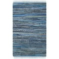 thumbnail image 4 of SAFAVIEH Rag Candis Striped Cotton Runner Rug, Blue/Multi, 2'3" x 10', 4 of 10