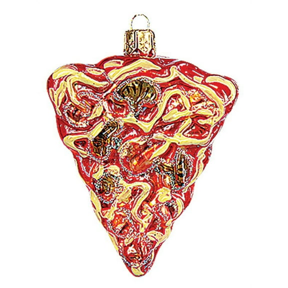 Miniature Pizza Slice Polish Glass Christmas Ornament Pizzeria Tree Decoration