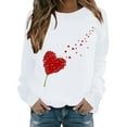 thumbnail image 2 of White Sweatshirt for Women's Fashionable Round Neck Casual Valentine's Day Love Printed Long Sleeved Top Sweatshirt Women Fall Clothes, 2 of 4