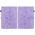 thumbnail image 2 of FJLBDE Case for iPad Air 3rd Gen 2019 / iPad Pro 2017 10.5 inch, Embossed Flower PU Leather Flip Wallet Folio Stand Cover, Purple, 2 of 7