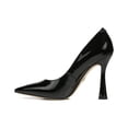 thumbnail image 2 of Sam Edelman Antonia Black Patent Pointed Toe Slip On Spool Heel Fashion Pumps (Black Patent, 7), 2 of 5