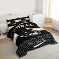 thumbnail image 3 of Homewish Rugby Sports Game Queen Comforter Set,Football Gamer Bedding Sets,Yellow Black Bedding Comforter Set For Boys Teens,Luxury Bedroom Decor Reversible,3pcs, 3 of 8