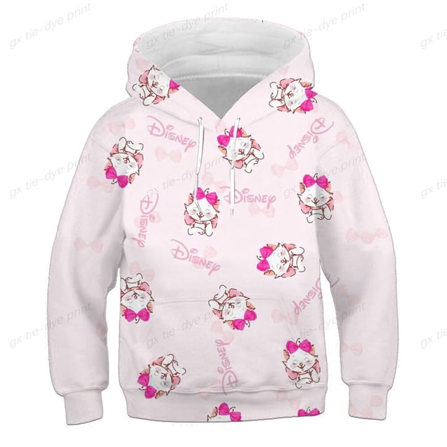 Nueva sudadera con capucha informal, estampado 3d de Disney Mary Cat, sudadera con capucha para niños, jersey de manga larga, calle, niños y niñas160 zhangmengya CONDUJO
