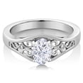 thumbnail image 2 of Gem Stone King 925 Sterling Silver Solitaire Ring Oval Moissanite (0.90 Cttw), 2 of 5