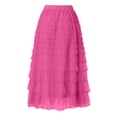 thumbnail image 4 of Women Fashion Cake Skirt Mesh A Line Mid Calf Length Party Casual Wear, 4 of 4