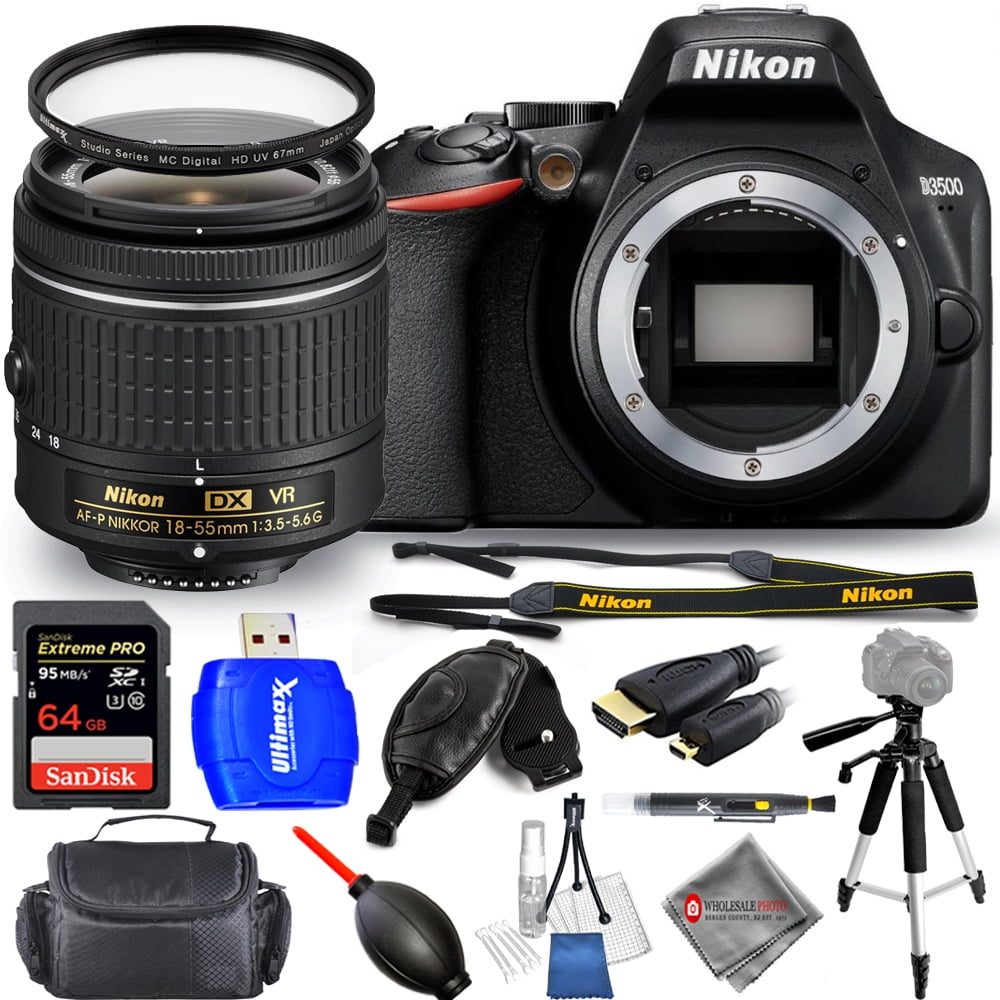 Nikon D3500 24.2MP HD DSLR Camera with 1855mm Lens 1590 Pro Bundle