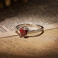 thumbnail image 4 of 1.25ct Heart Cut Created Ruby Wedding Promise Rings for Women Her Friendship Ring Jewelry Gift, 4 of 5