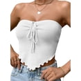 thumbnail image 7 of Lnzyyephy Women Tube Top, Strapless Backless Tie-up Irregular Hem Summer Ladies Vest for Club Party, 7 of 7