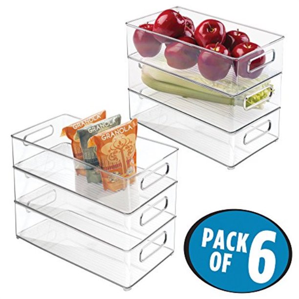 Mdesign Large Stackable Kitchen Storage Organizer Bin With Pull