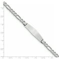 thumbnail image 3 of 14k WG Figaro Link Soft Diamond Shape ID Bracelet (Weight: 8.98 Grams, Length: 8 Inches), 3 of 3