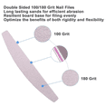 thumbnail image 3 of 100 Pcs Professional Nail Files 100/180 Grit Double Sided Emery Board Manicure Pedicure Tools, 3 of 7