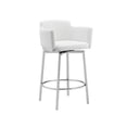 thumbnail image 3 of Casabianca Furniture Suzzie Counter 180 Swivel Arm Bar Stool in White PU-Leather, 3 of 7