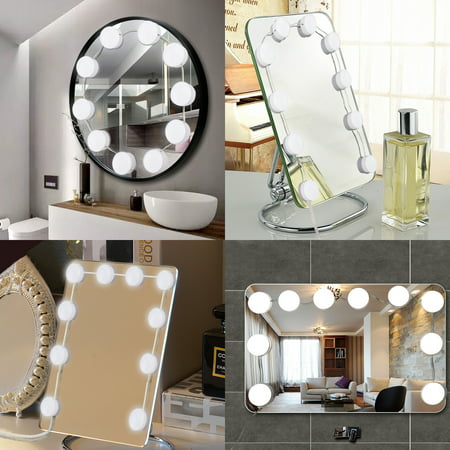 TSV Hollywood Style LED Vanity Mirror Lights Kit with Dimmable Light Bulbs, Lighting Fixture Strip for Makeup Vanity Table Set in Dressing Room (Mirror Not