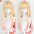 thumbnail image 2 of New 80cm Long Marin Kitagawa Cosplay Wig Anime My Dress-Up Darling Cosplay Kitagawa Marin Gradient Heat Resistant Wigs + Wig Cap heqiyong LED, 2 of 2