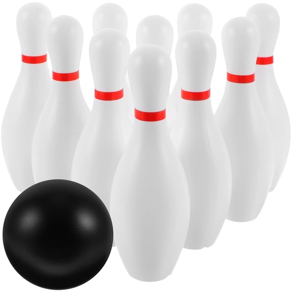 Wooden Bowling Toy Set with Plastic Pins - Fun Indoor Outdoor Bowling Game for Kids, Parents, and Family Interactive Play at Home or School