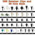 thumbnail image 2 of 1355Pcs Car Retainer Clips & Metal Fasteners Kit - 36 Sizes Auto Push Rivets, Bumper U-Nuts & Screws with 5 Blue Trim Tools, Cable Ties. 3-Layer Storage Box for GM Ford (1355Pcs), 2 of 7
