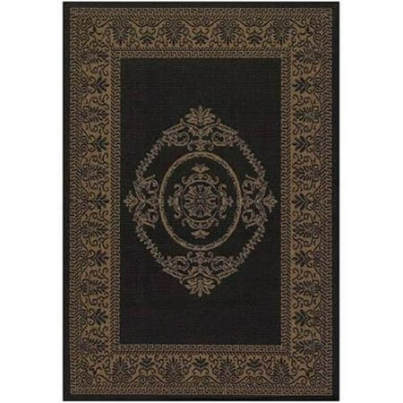 Couristan 10783115076076Q 7 ft. 6 in. x 7 ft. 6 in. Recife Antique Medallion Rug - Black & Cocoa Distinctively designed to complement the simple yet classic styling of outdoor furniture  uniquely colored to make stone entryways and patio decks warmer and more inviting  couristan is proud to expand its popular outdoor/indoor area rug collection  recife. Specifications Color: Black & Cocoa Material: Polypropylene Collection: Recife Size: 7 ft. 6 in. x 7 ft. 6 in. Weight: 14 lbs - SKU: CRS952