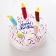 thumbnail image 4 of Juguete chirriante de pastel de cumpleaños para perro | Peluche de algodón suave y masticable | Juguete de peluche seguro y no tóxico | Colores azul y blanco | Perfecto para fiestas de cumpl, 4 of 5