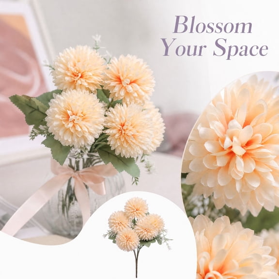 Clearance! 3Pcs Fake Mums Artificial Fall Flowers for Outdoors Outside Decorations, Chrysanthemums Fall Flowers Faux Mums for Outdoor Planters Realistic UV Resistant for Porch Patio Home.C