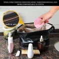 thumbnail image 3 of Bolsa de maquillaje Abiudeng de doble capa de cuero Travel Black, 3 of 7