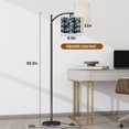 thumbnail image 2 of Arc Floor Lamps Mid Blue Distressed Denim Anchors Sailboats Crosshatch Modern LED Adjustable Lampshade Standing Light for Living Room Reading Bedroom Office, 2 of 5