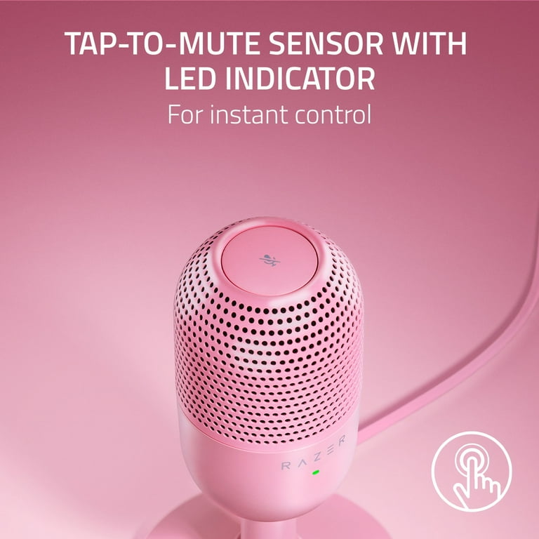 Razer Seiren V3 Mini Ultra-Compact USB Microphone, Tap to Mute, Quartz Pink Edition Razer Seiren V3 Mini Ultra-Compact USB Microphone, Tap to Mute, Quartz Pink Edition