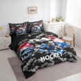 thumbnail image 3 of Homewish Boys Girls Sport Ice Hockey 7-Piece Bedding Comforter Set,USA Flag King Bedding Sets,Abstract Camouflage Ultra Soft Bed Sheets,Ultra Soft Home Decor,Reversible, 3 of 8