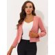 thumbnail image 2 of Abrigo corto Allegra K para mujer sin cuello con cremallera Rosa Prof Ado M, 2 of 5