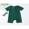 thumbnail image 2 of PENGXIANG Lovely Baby Romper  Short Sleeve  Neck Solid Color Ribbed Buttoned Short Pants for Summer Spring  Kids Clothing, 2 of 7