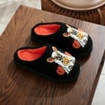thumbnail image 2 of Mostsola Slippers for Women Funny Pumpkin Ghost Print Plush Cozy Indoor House Slippers Slip on Shoes, 2 of 9