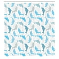 thumbnail image 3 of Ambesonne Ocean Shower Curtain, Jumping Dolphin, 69"Wx75"L, White Blue Grey, 3 of 3