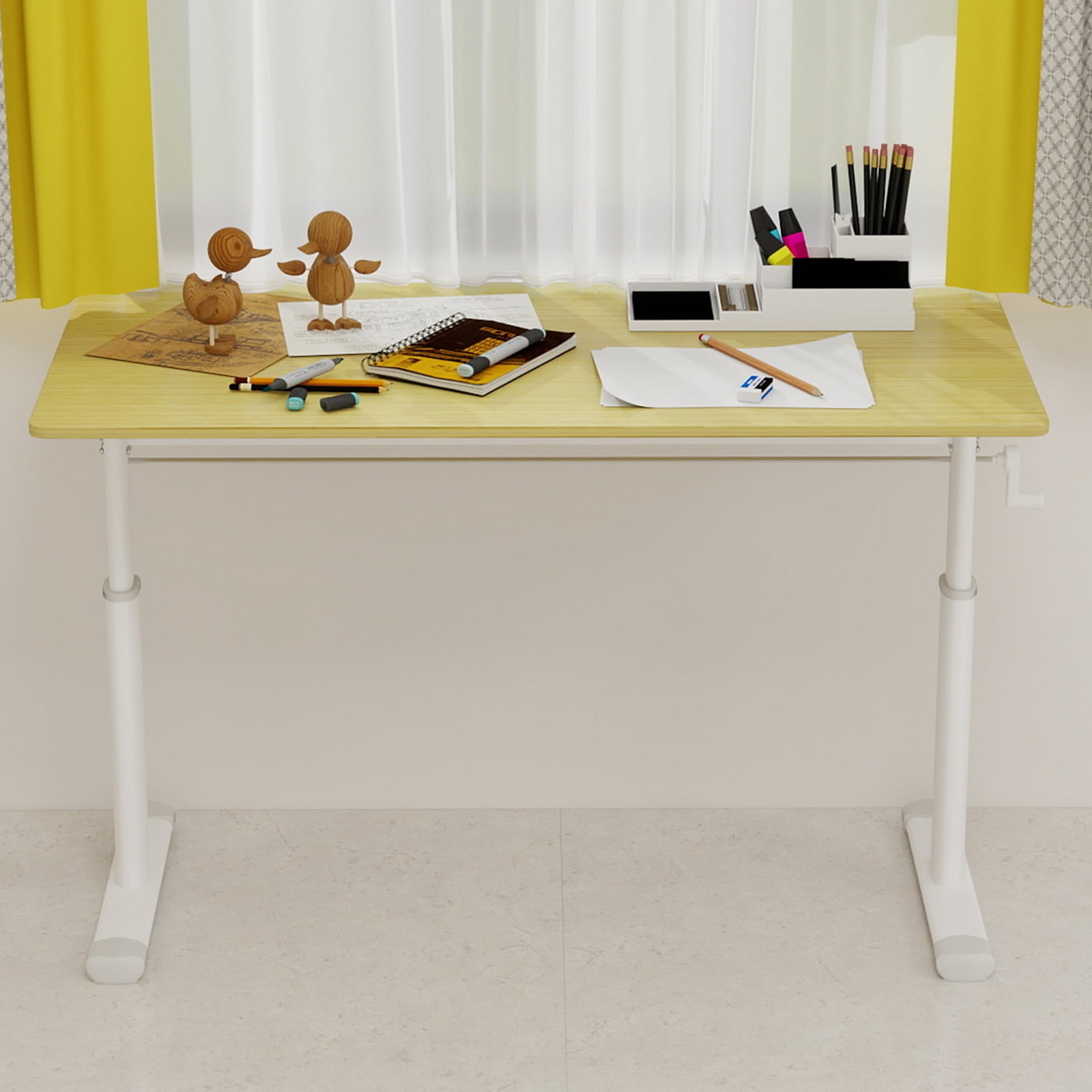 Adjustable Study Desk Suitable for Children And Adults, Height-Adjustable, Multifunctional Home Office Desk, Compact Design, 60x120cm